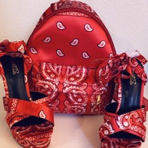 Red Bandana mini backpack